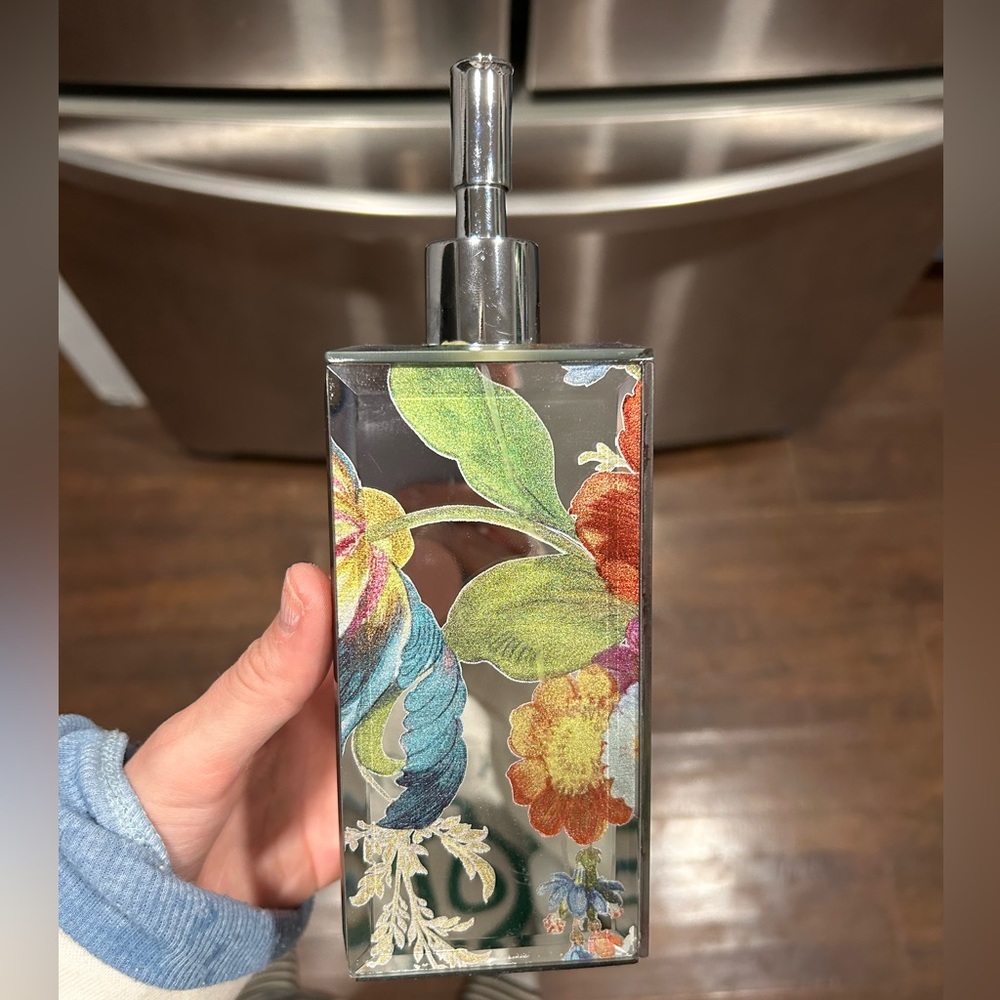Mackenzie Childs floral soap dispenser